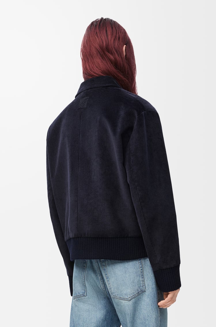 LOEWE Chaqueta en algodón y cashmere Azul Marino Oscuro