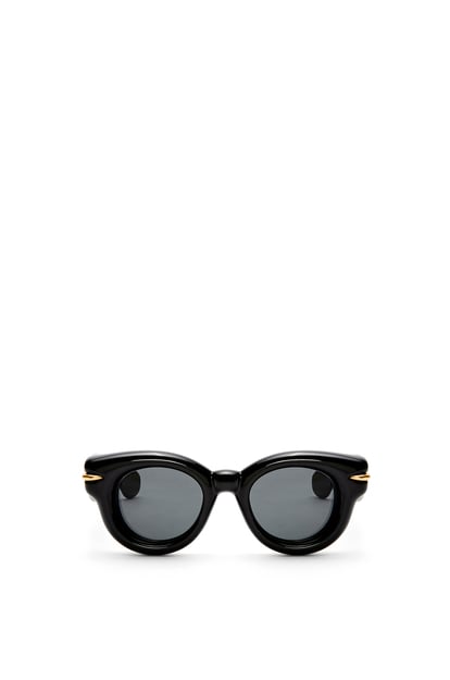 LOEWE Inflated round sunglasses in nylon Shiny Black plp_rd