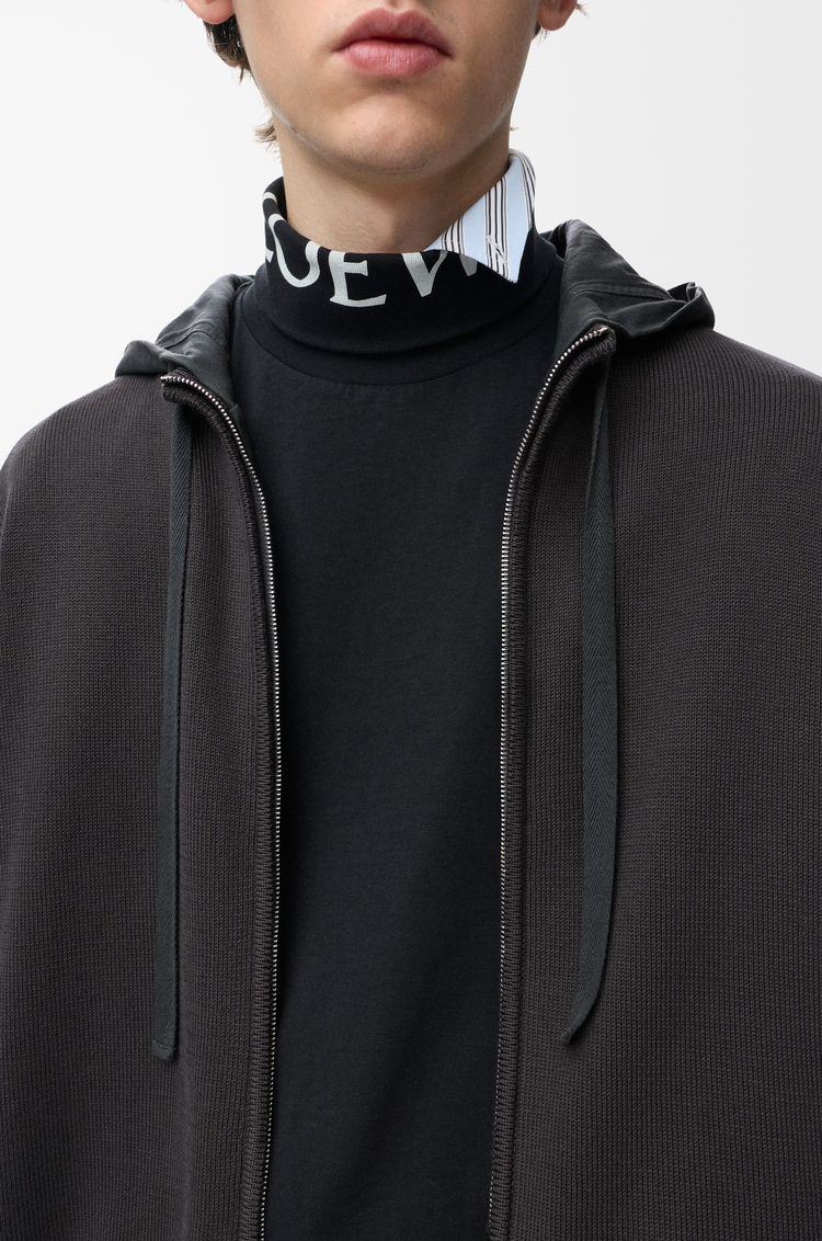 LOEWE Zip-up hoodie in cotton Dark Grey