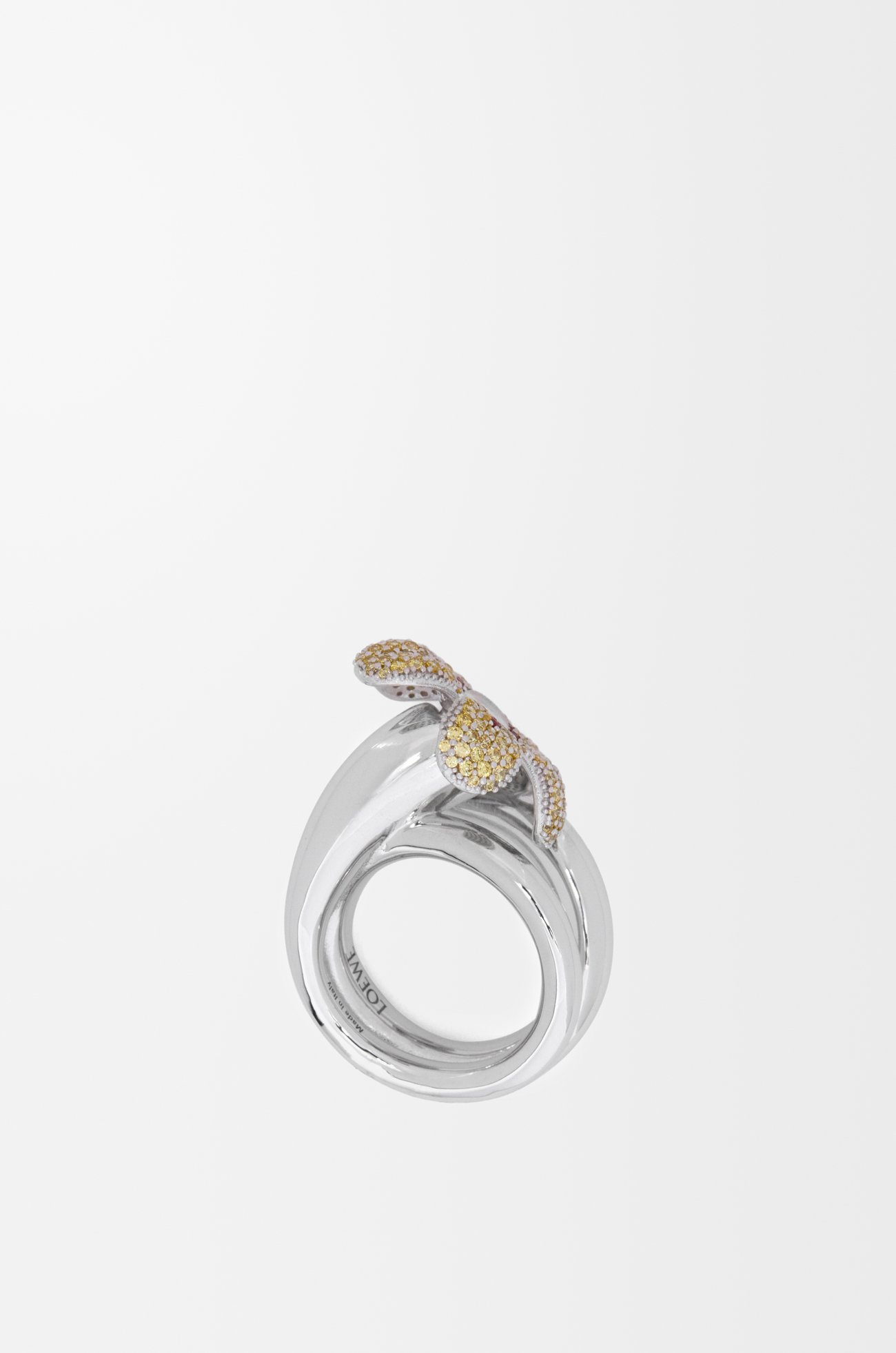 LOEWE Anillo Flor en plata de ley y cristales Amarillo/Plateado