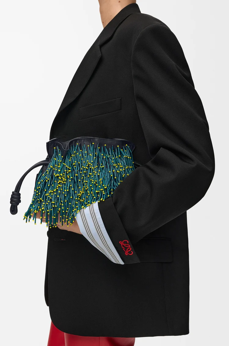 LOEWE Bolso Flamenco clutch mini mimosa en piel napa de cordero suave Multicolor/Negro
