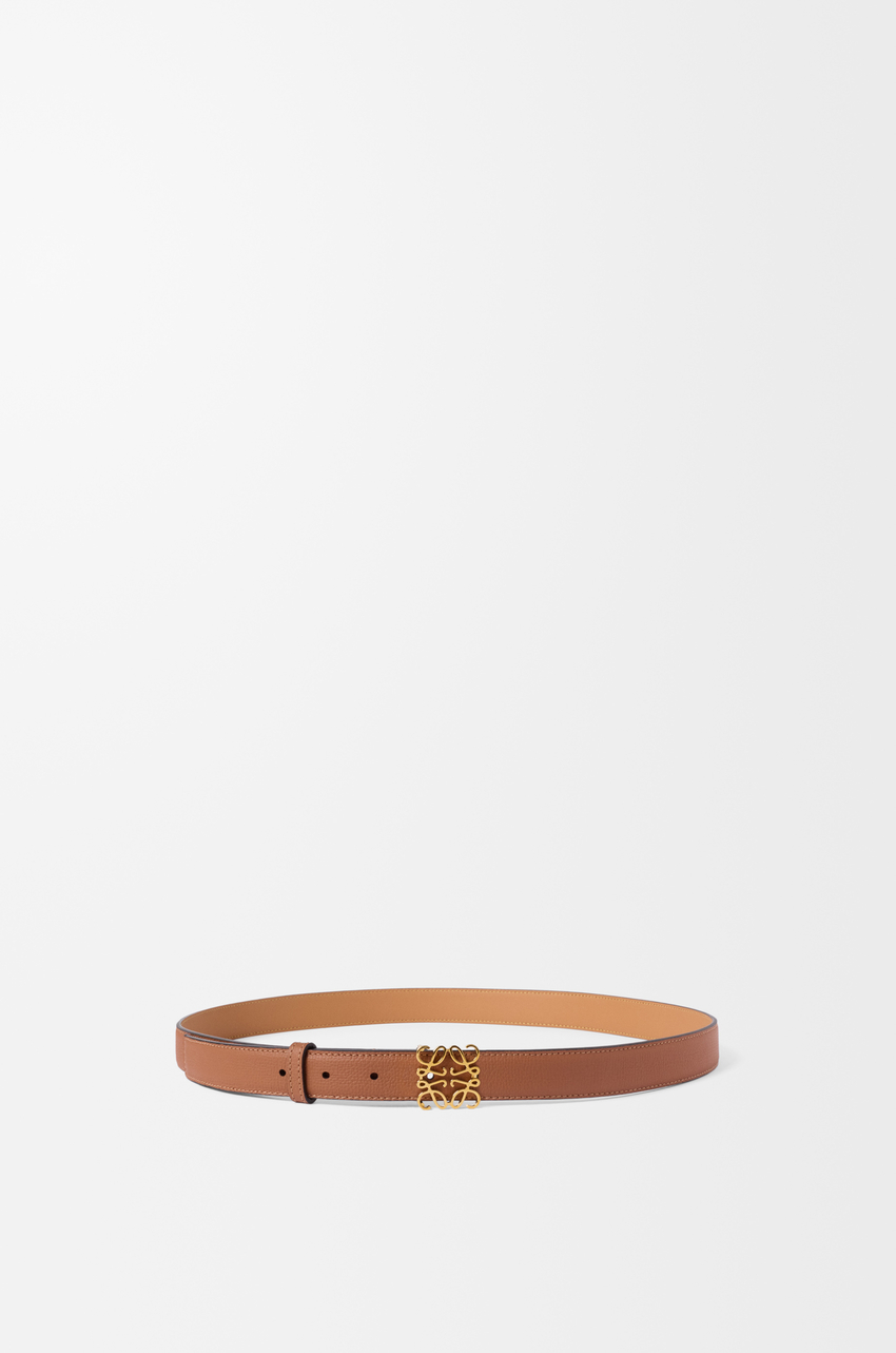 Anagram belt in pebble grain calfskin