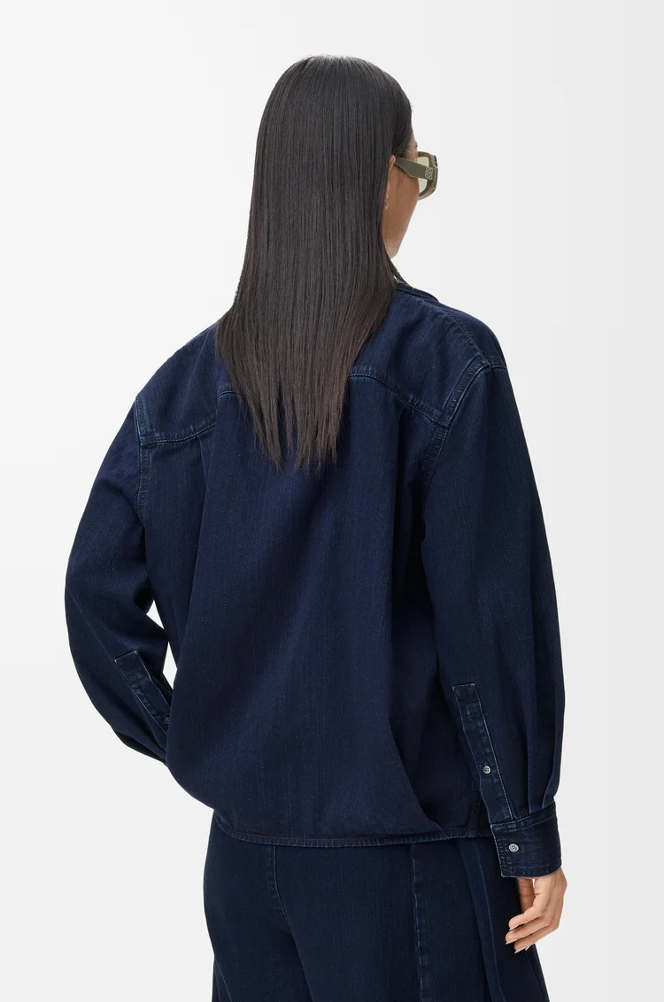 LOEWE Draped shirt in denim Dark Indigo