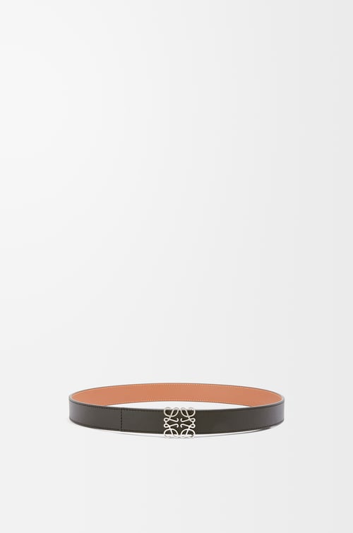 LOEWE Cinturón reversible Anagram en piel de ternera Negro/Bronceado/Paladio plp_rd
