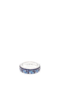 LOEWE Thin Pavé ring in sterling silver and crystals Silver/Blue