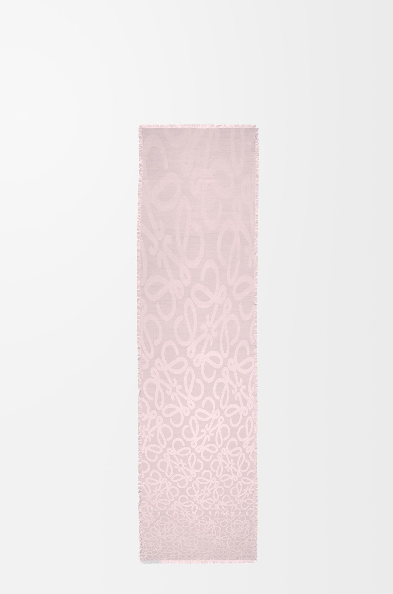 LOEWE 真絲和羊毛圍巾 冰粉色