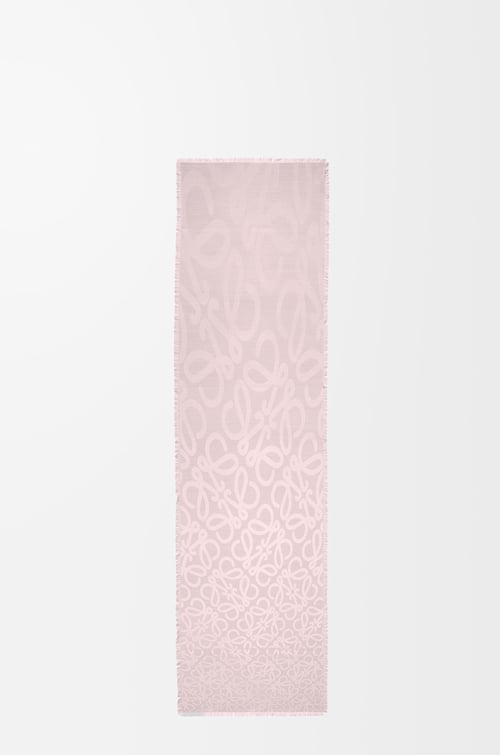LOEWE Scarf in silk and wool Icy Pink