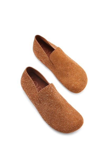 LOEWE Lago slipper in brushed suede 棕褐色 plp_rd