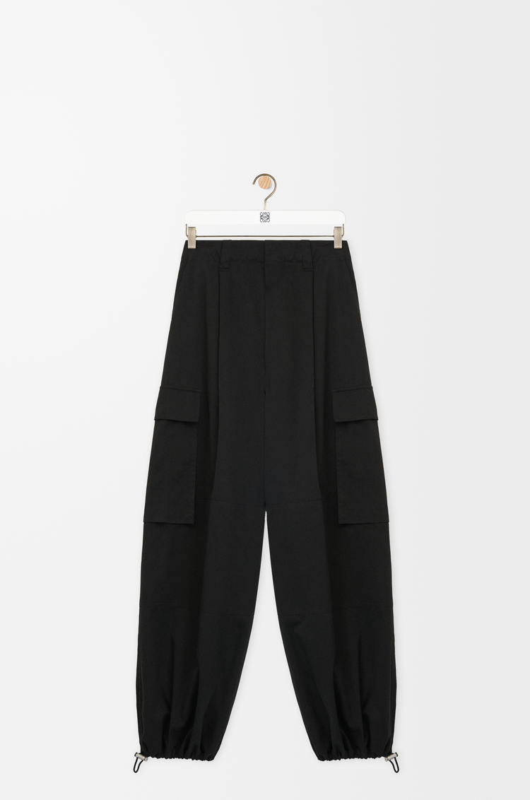 LOEWE Cargo trousers in cotton and silk Black
