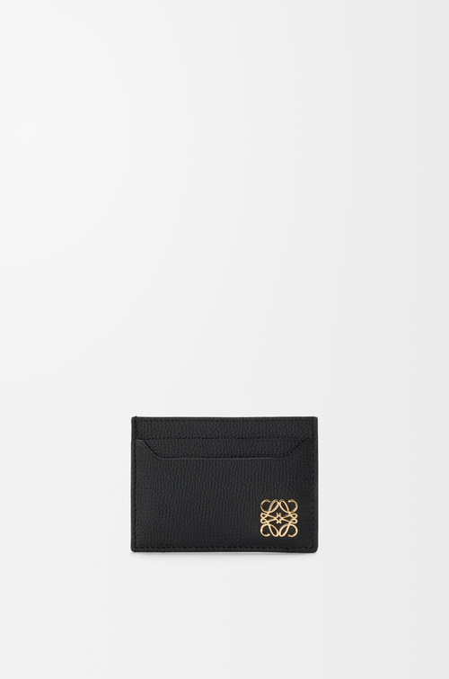 LOEWE Anagram plain cardholder in pebble grained calfskin Black/Gold