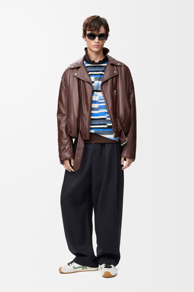 LOEWE 棉质宽松版型 T 恤 海军蓝/亚麻原色