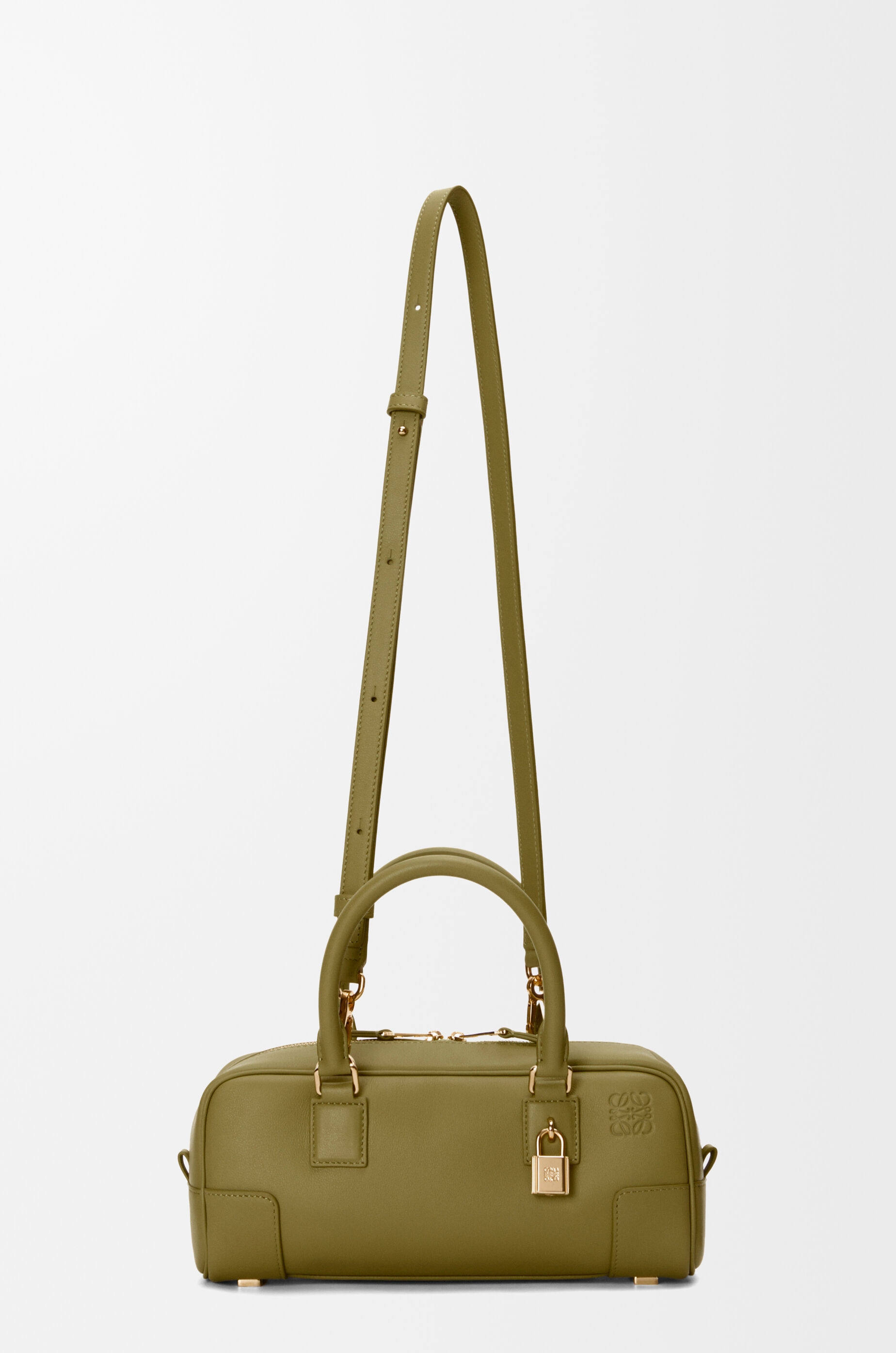 Amazona 23 cropped bag in nappa calfskin Green - LOEWE