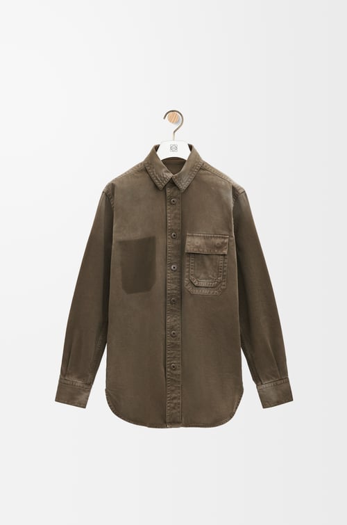 LOEWE Overshirt in cotton Khaki Green