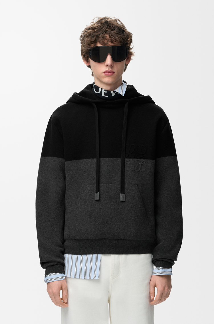 LOEWE フーディー（コットンブレンド） ブラック/ダークグレー