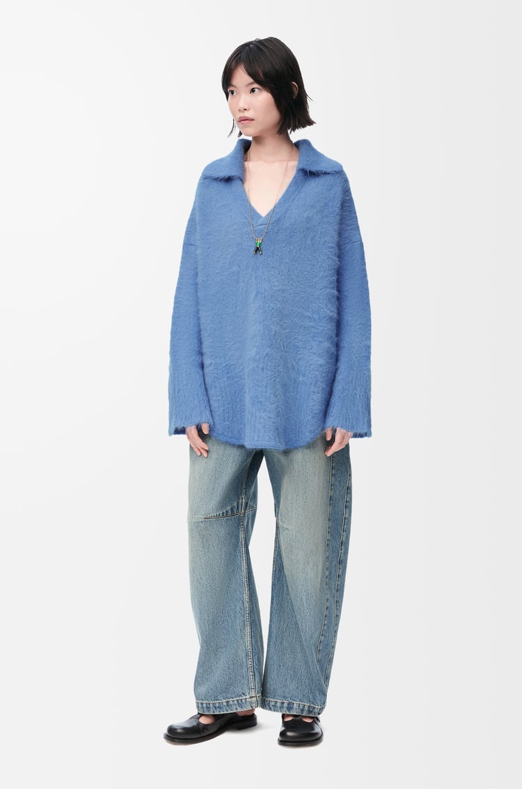 LOEWE ポロ セーター（アルパカ&ウールブレンド） ライトブルー