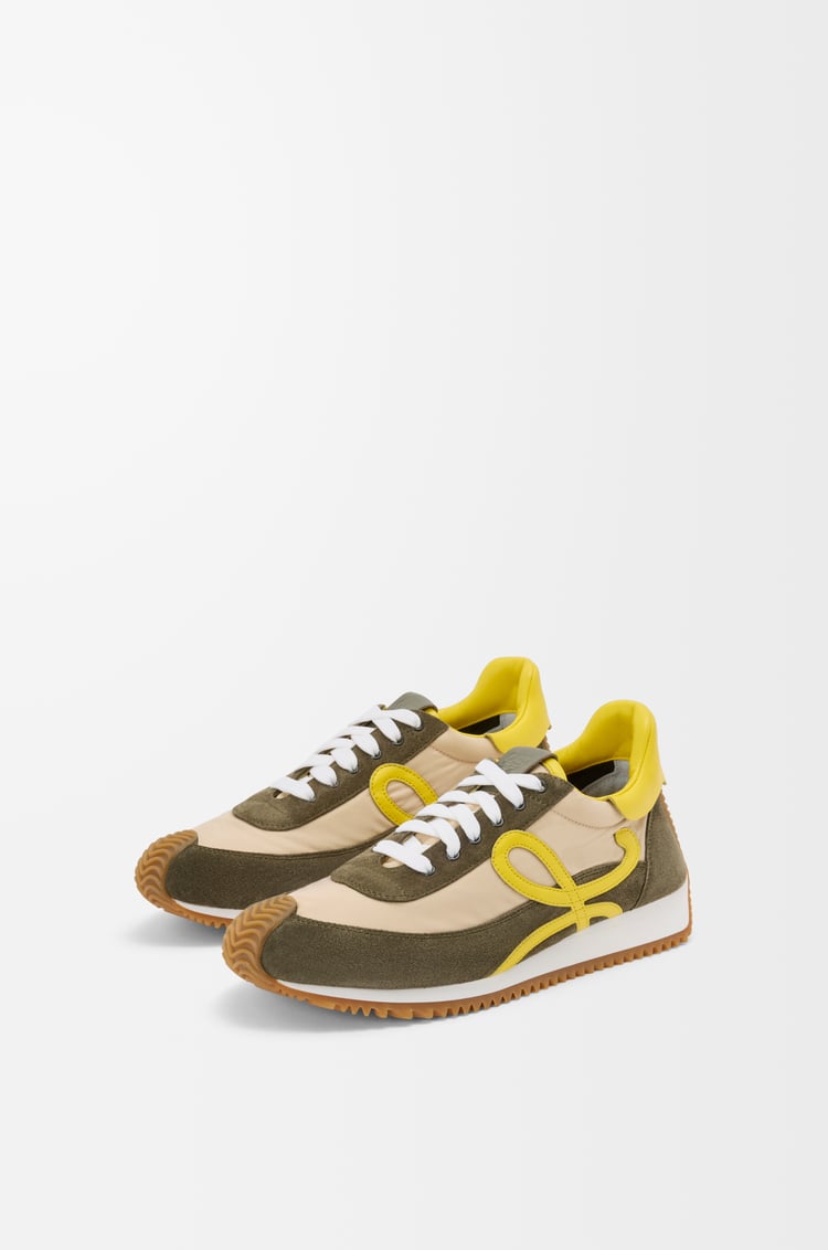 LOEWE フローランナー 2.0（ナイロン&スエード） クリーム/イエロー/オリーブグリーン