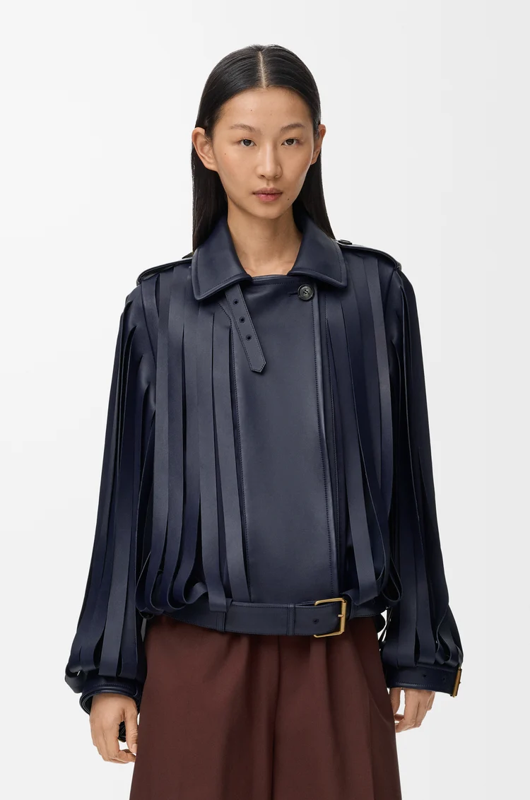 LOEWE 納帕小羊皮夾克 海軍藍