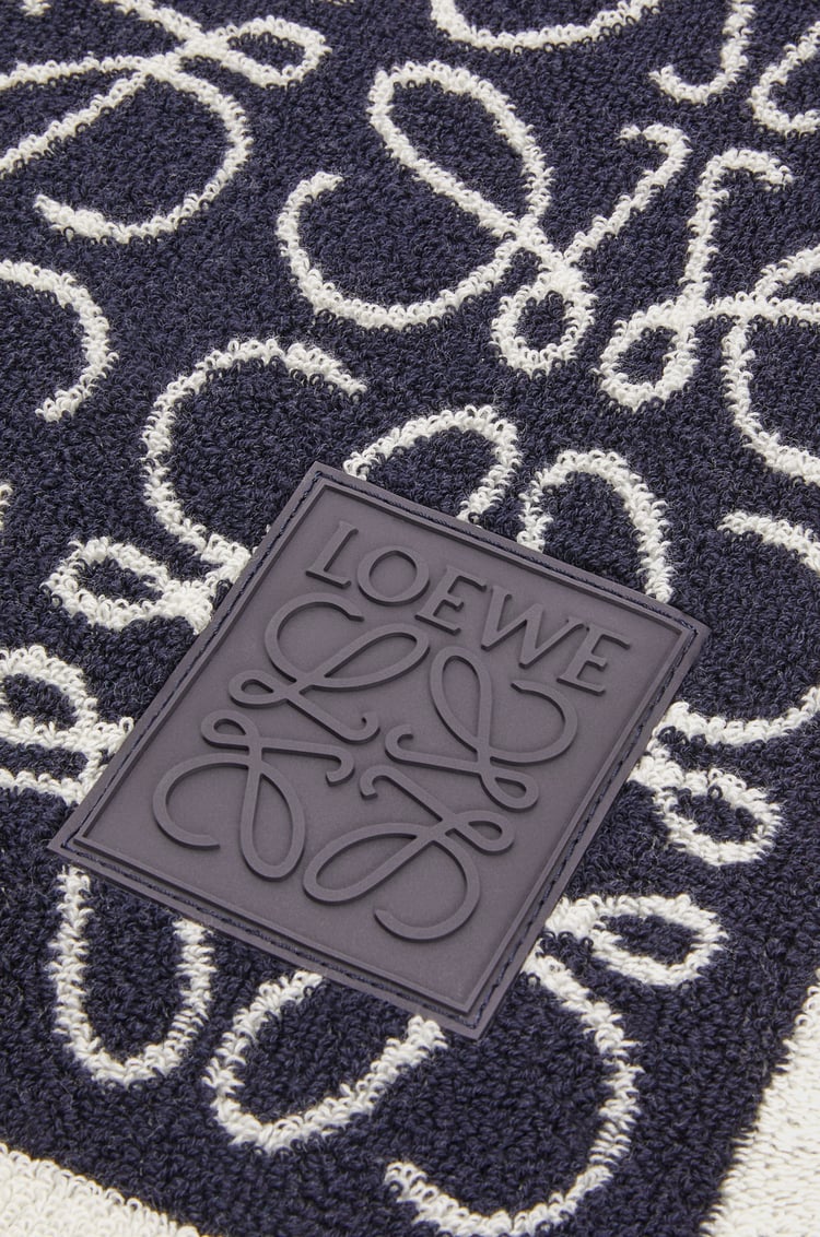 LOEWE Anagram towel in cotton Navy Blue