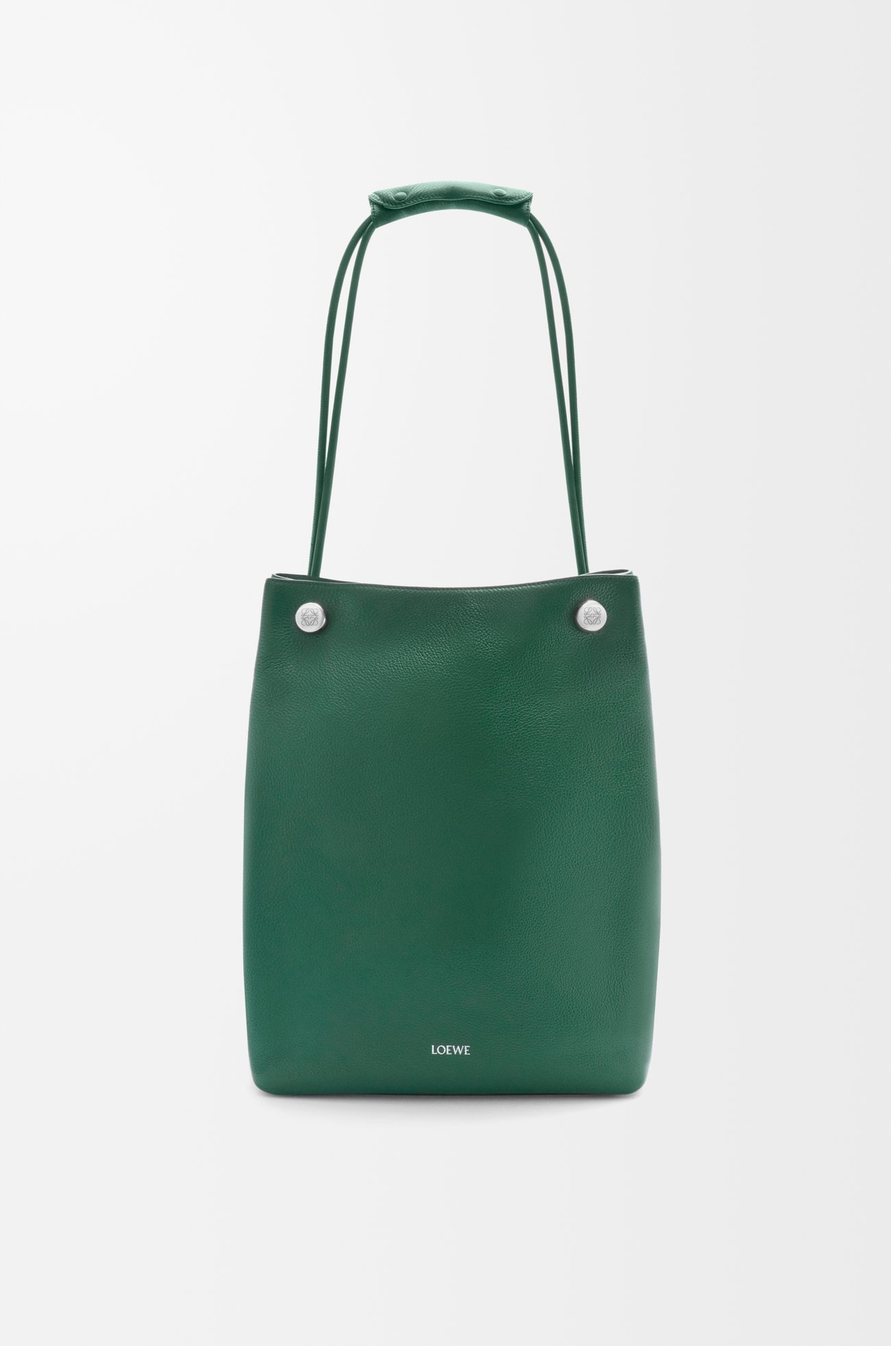 LOEWE Pebble hobo in supple grained calfskin Evergreen