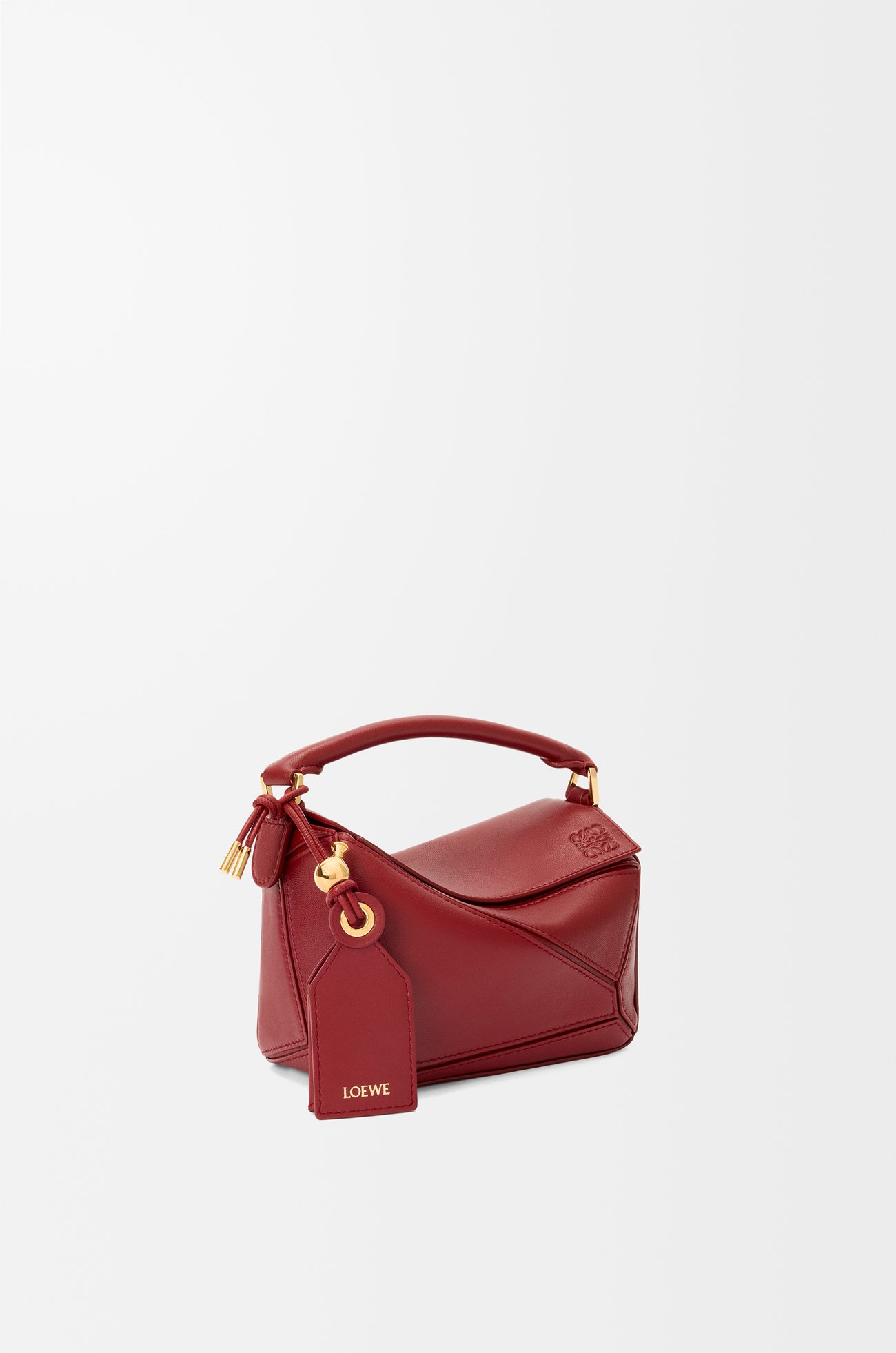 LOEWE Mini Featherlight Puzzle bag in nappa lambskin Burnt Red