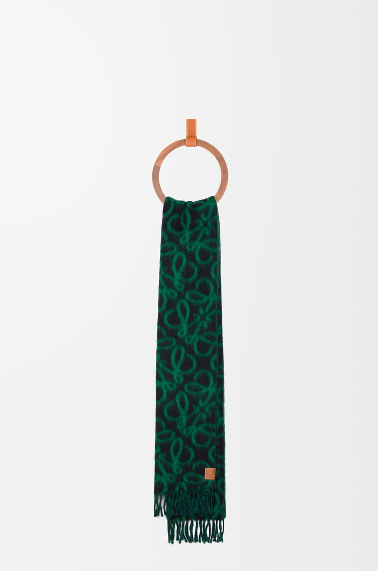LOEWE Anagram scarf in alpaca and wool blend Navy/Green