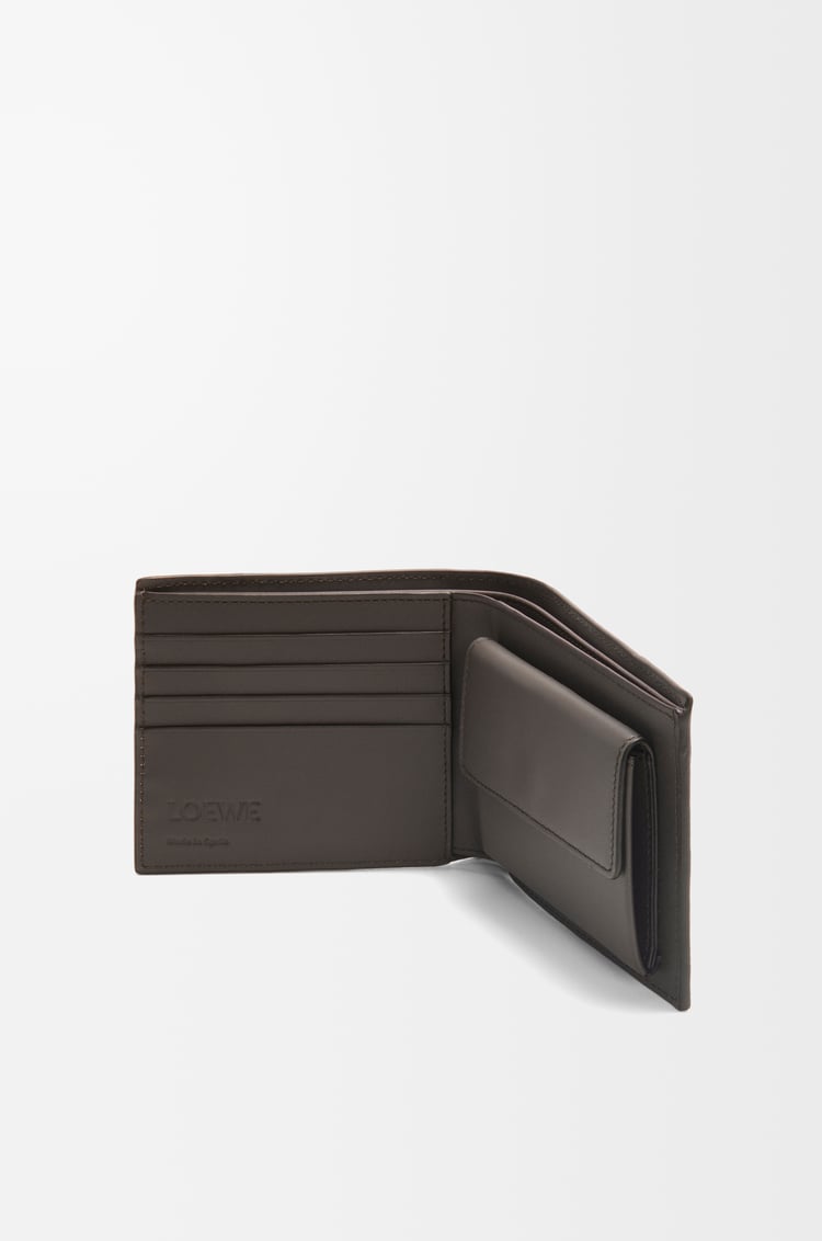 LOEWE Cartera con dos pliegues y monedero Puzzle en piel de ternera Gris Oscuro