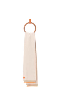 LOEWE Bufanda en lana de punto elástico Blanco/Naranja