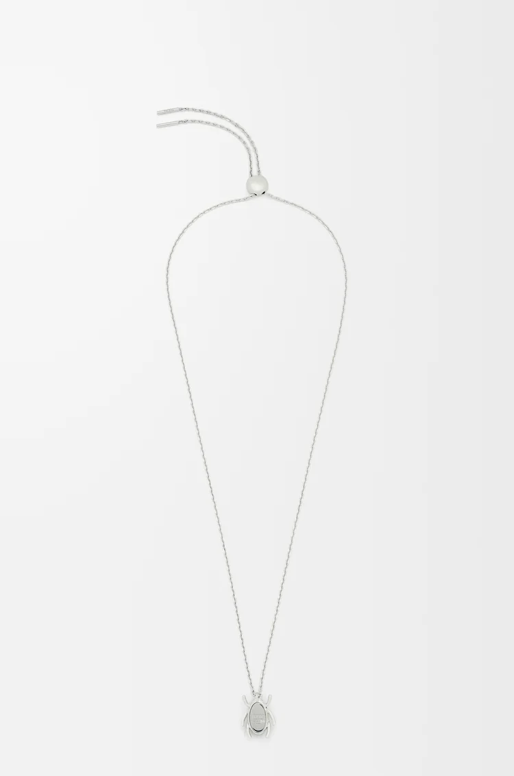 LOEWE Collar Scarabeo en plata de ley, esmalte y cristal  Plateado/Azul