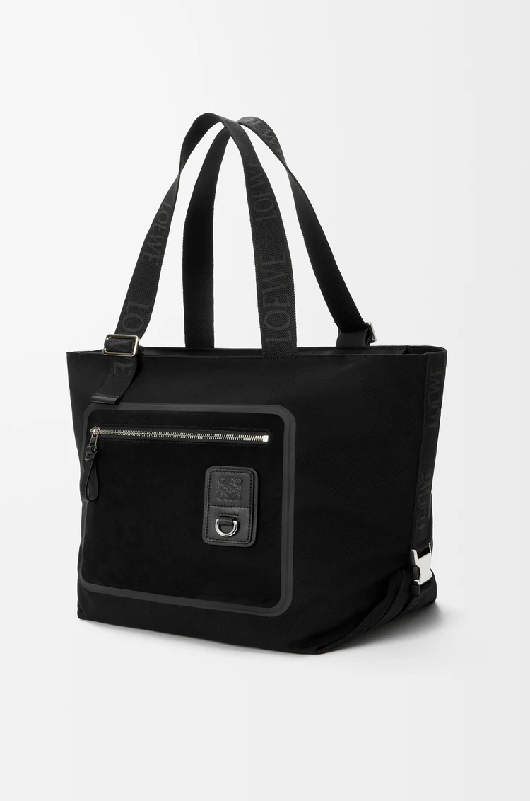 LOEWE フレックス ジップ トートバッグ（キャンバス&スエード） ブラック