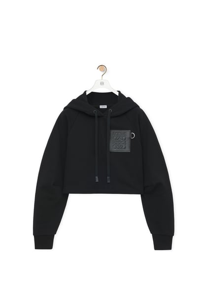 LOEWE Cropped hoodie in cotton Black