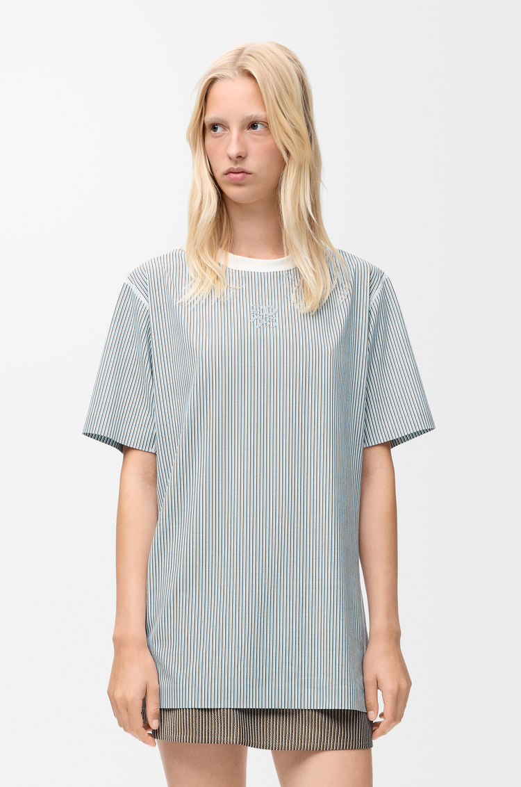 LOEWE Camiseta deportiva en tejido técnico Beige/Azul