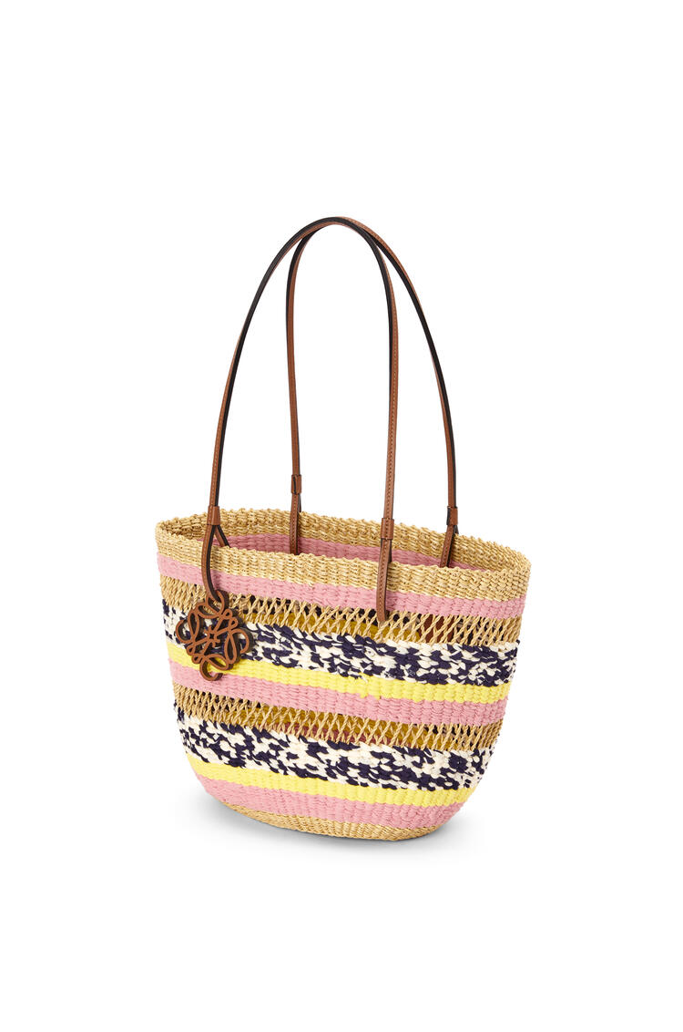 LOEWE 大象草和牛皮革 Basket Tote 手袋 Natural/Pink Tulip pdp_rd