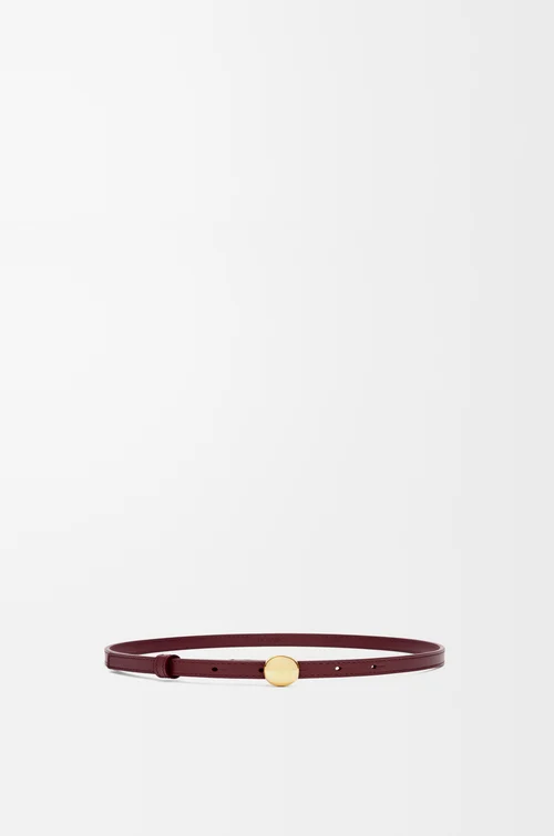 LOEWE ぺブル ベルト（スムースカーフ） ダークバーガンディ/ゴールド