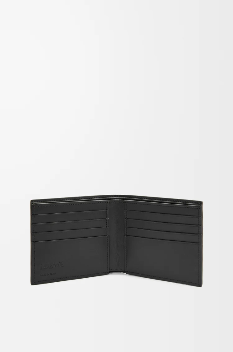 LOEWE Bifold-Brieftasche aus Satin-Kalbsleder Schwarz
