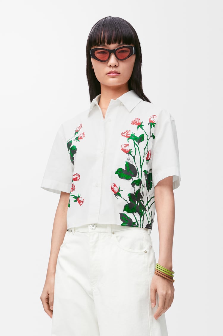 LOEWE Camisa de manga corta en algodón Blanco