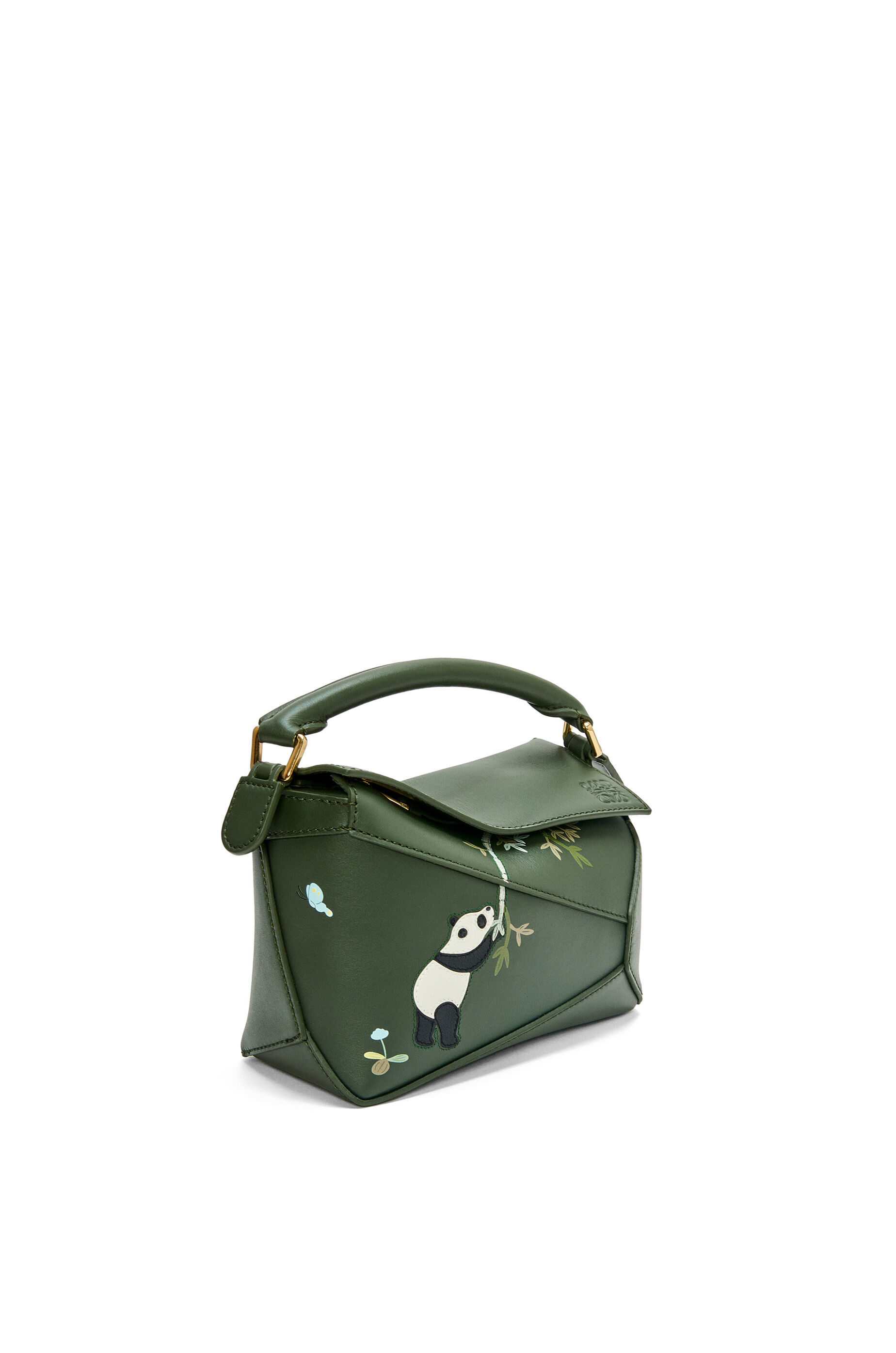 MINI PUZZLE 18CM BOTTLE GREEN CALFSKIN