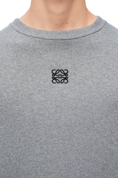 LOEWE Camiseta de manga larga de corte oversize en algodón Gris Jaspeado plp_rd
