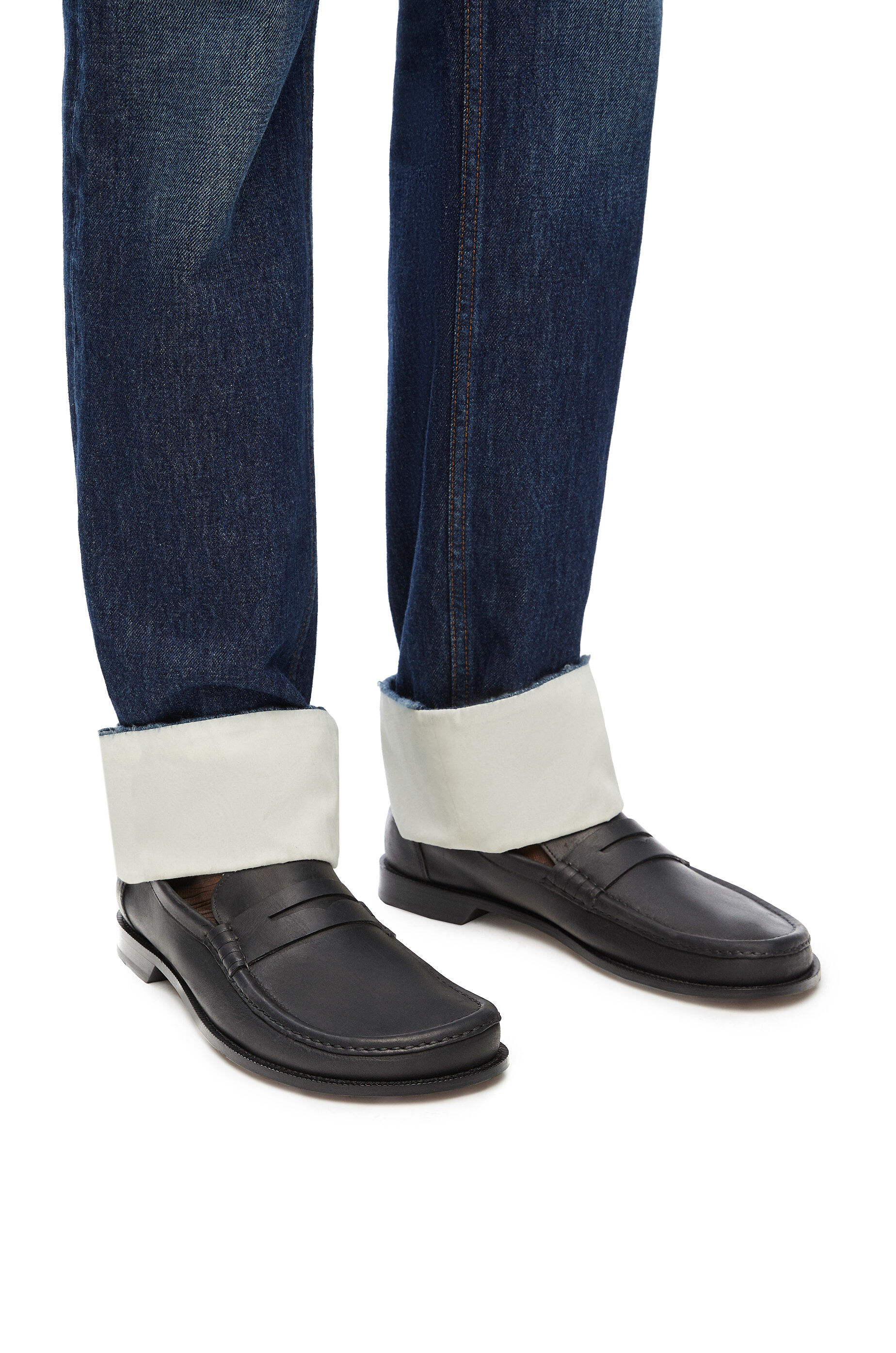 Loewe Men s Campo Leather Penny Loafers Black