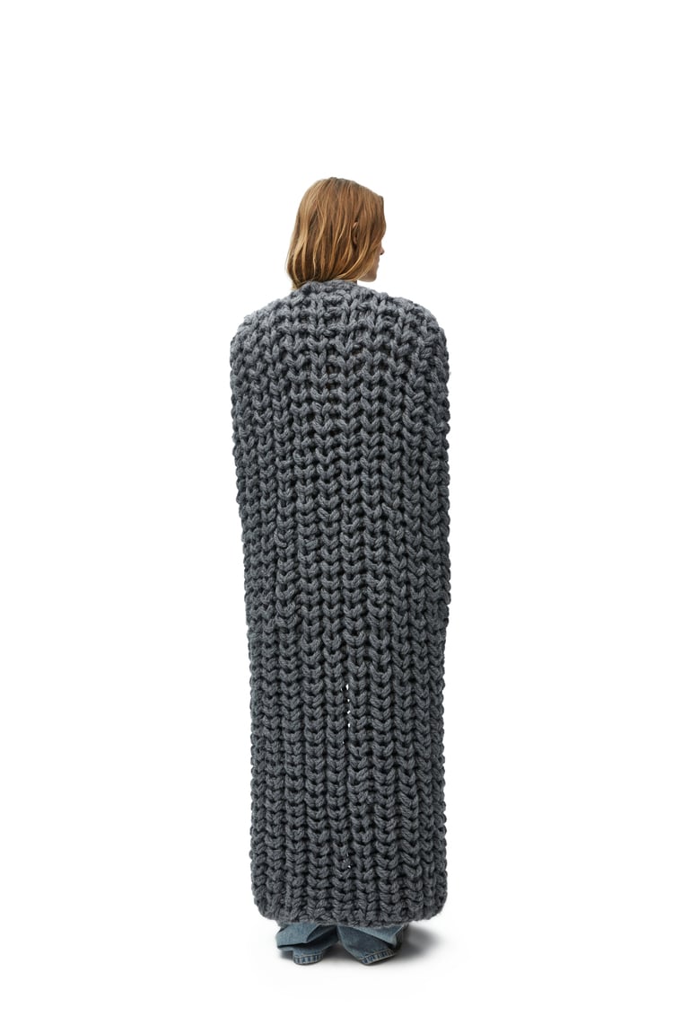 LOEWE Long cape in wool Anthracite