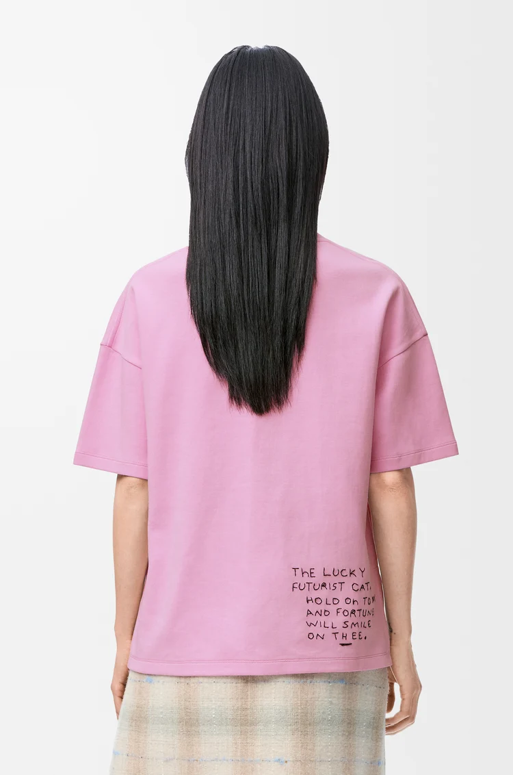 LOEWE Camiseta de corte regular en mezcla de algodón Rosa