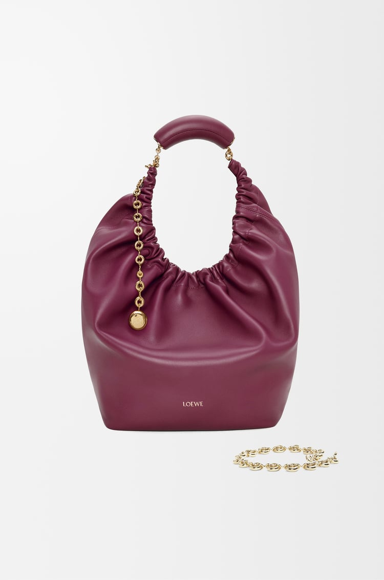 LOEWE Medium Squeeze bag in mellow nappa lambskin Crimson