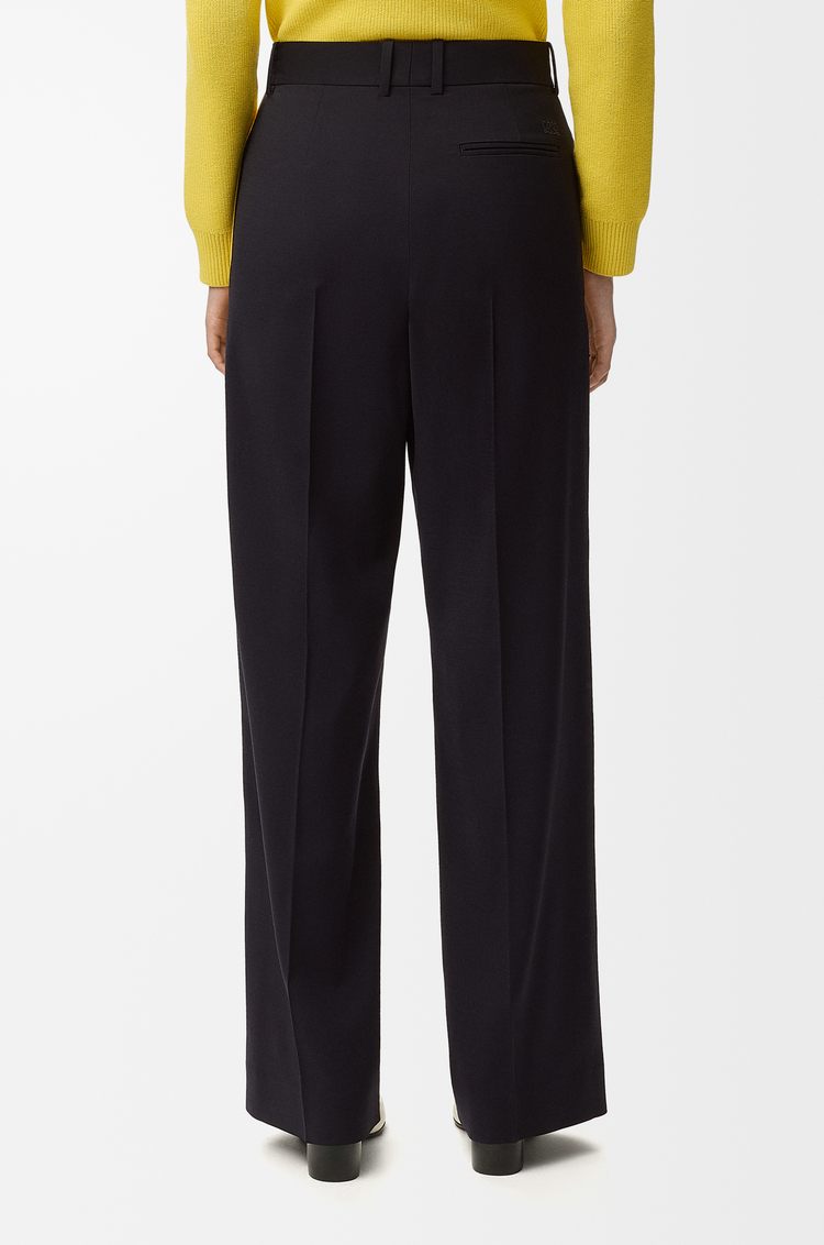 LOEWE Pantalón en mezcla de viscosa y lana Azul Marino/Amarillo