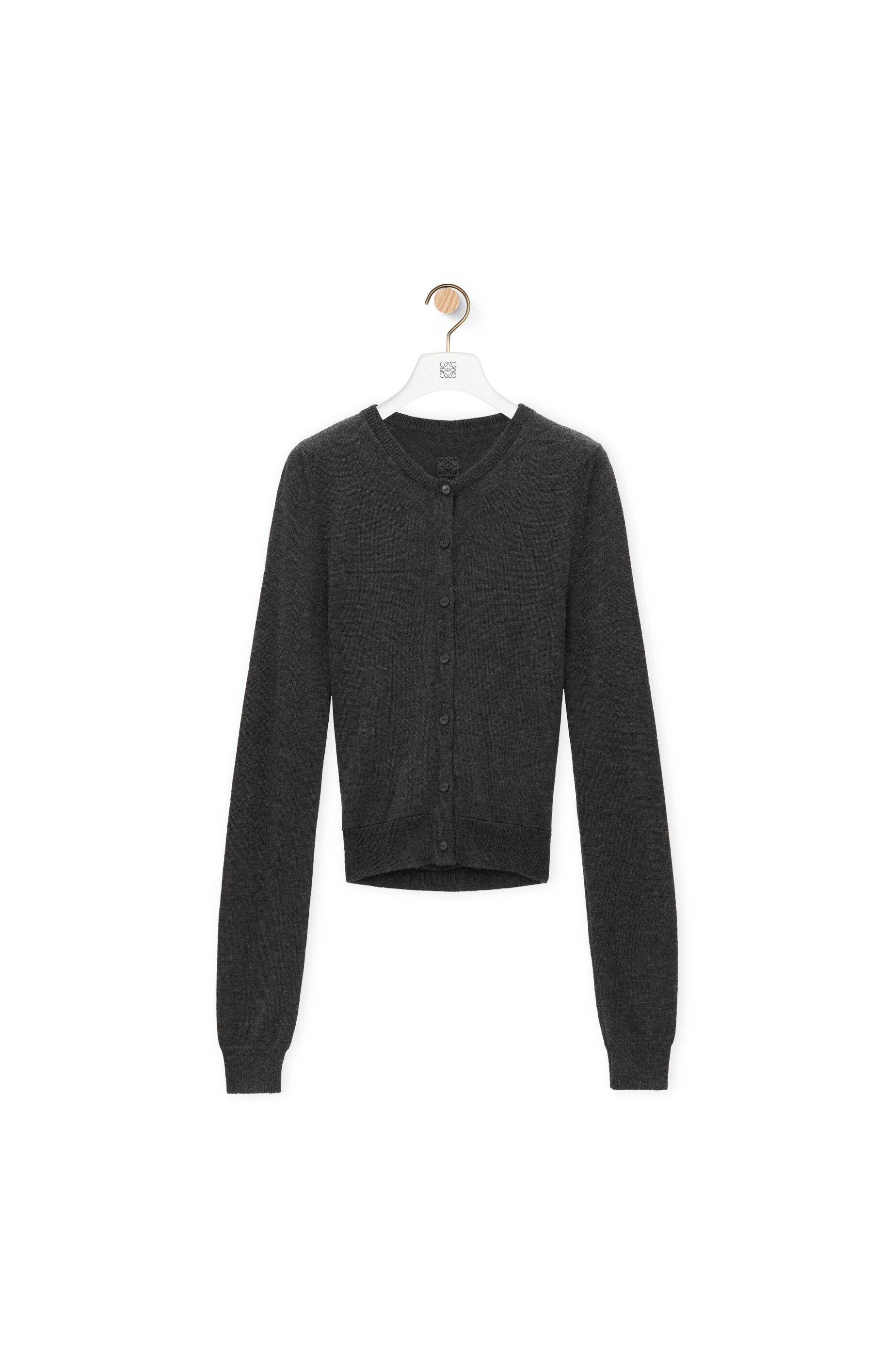 Draped cardigan in cashmere and silk Anthracite LOEWE