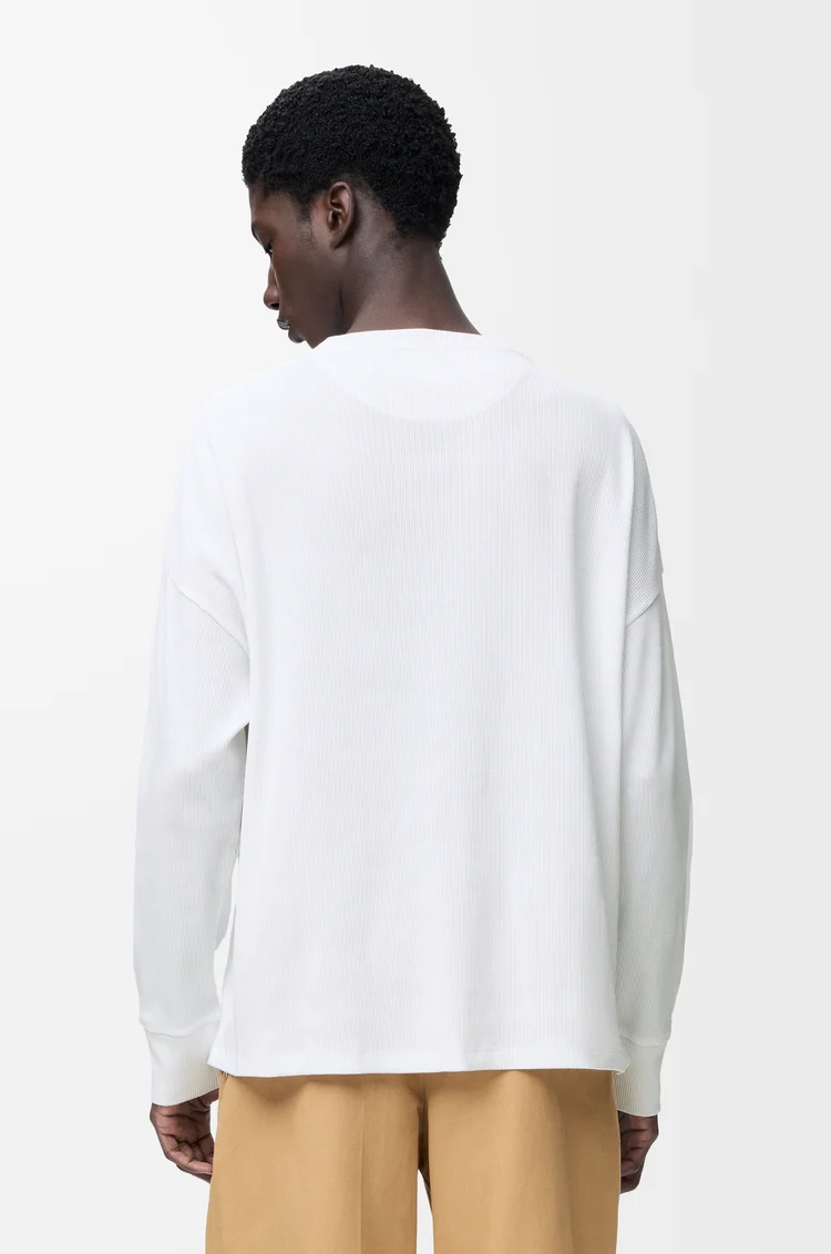 LOEWE 오버사이즈 핏 롱 슬리브 티셔츠 - 코튼 화이트