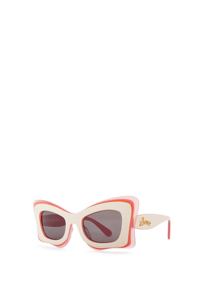 LOEWE Gafas de sol Multilayer Butterfly en acetato Blanco/Rosa plp_rd