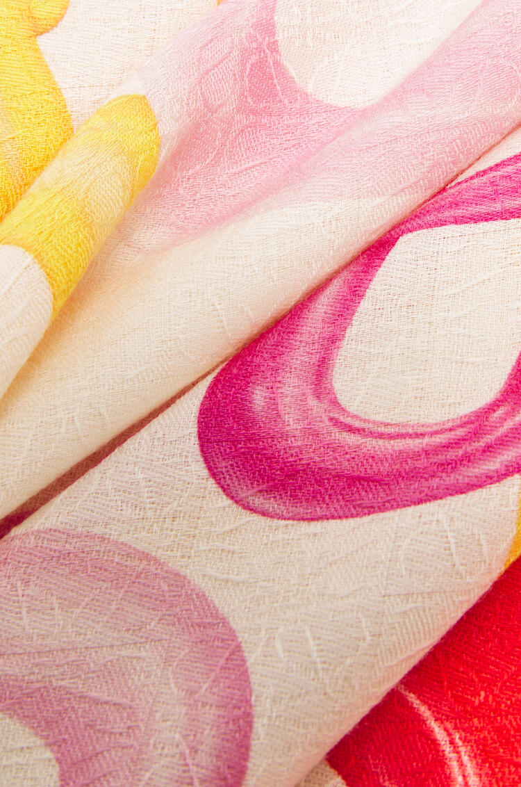 LOEWE Bufanda LOEWE en seda y cashmere Rosa Brillante/Multicolor