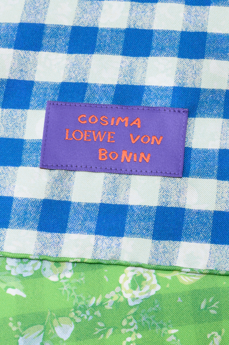 LOEWE Pañuelo en seda Marino/Verde