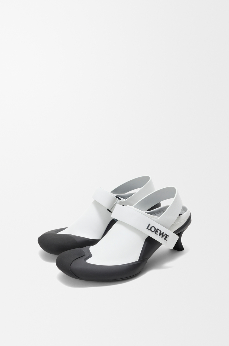 LOEWE Zapato de salón destalonado Dive en piel de ternera elástica Blanco