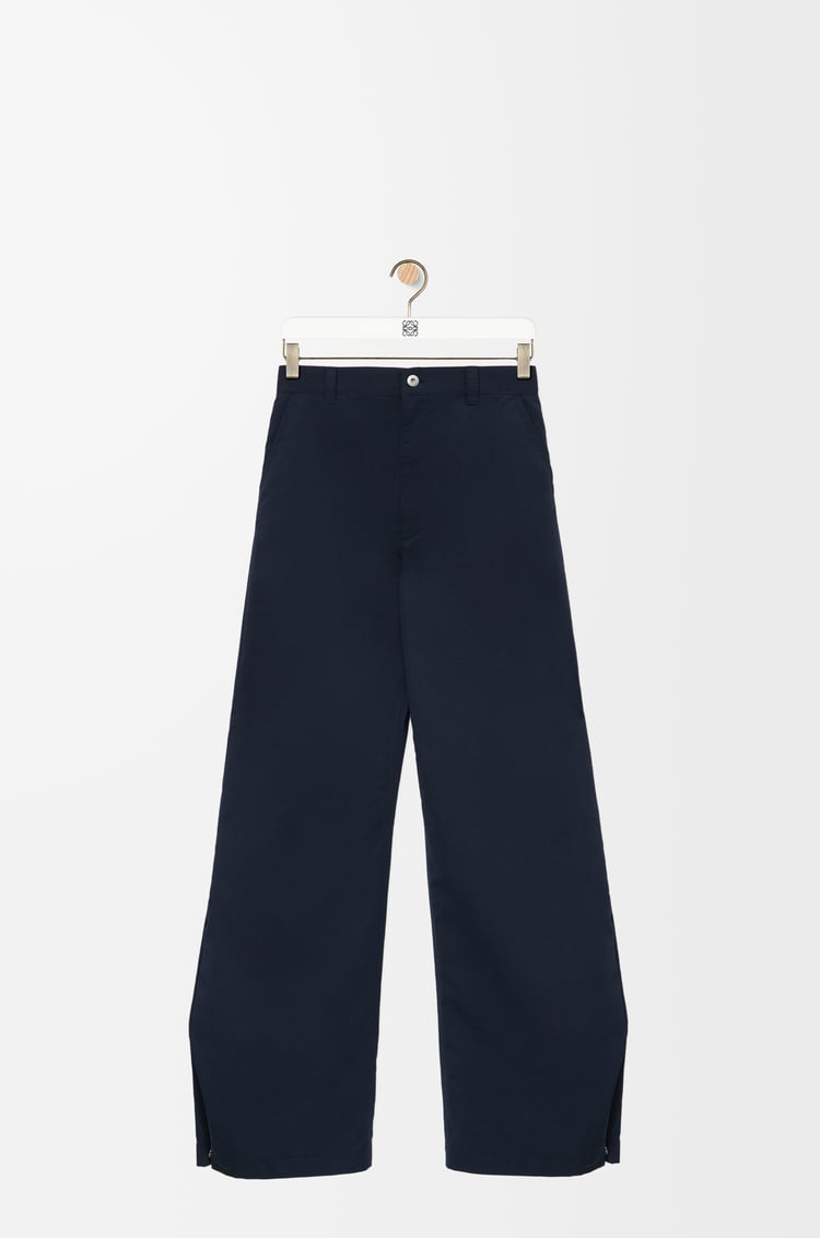 LOEWE Balloon trousers in cotton and silk Midnight Blue