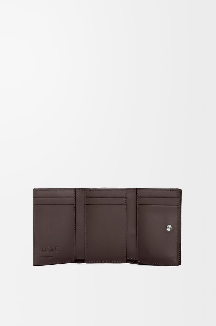 LOEWE Trifold wallet in satin calfskin Dark Brown